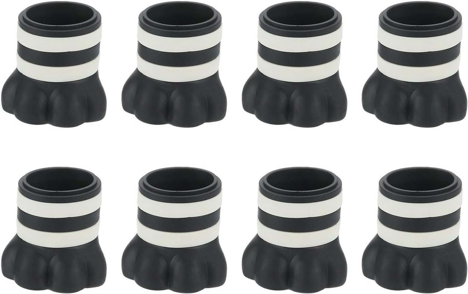 8 stuks stoelpootbeschermers in de vorm van kattenpootjes, 32 x 42 mm – schattige, antislip siliconen dopjes voor meubelpoten ter voorkoming van krassen op houten vloeren, zwart