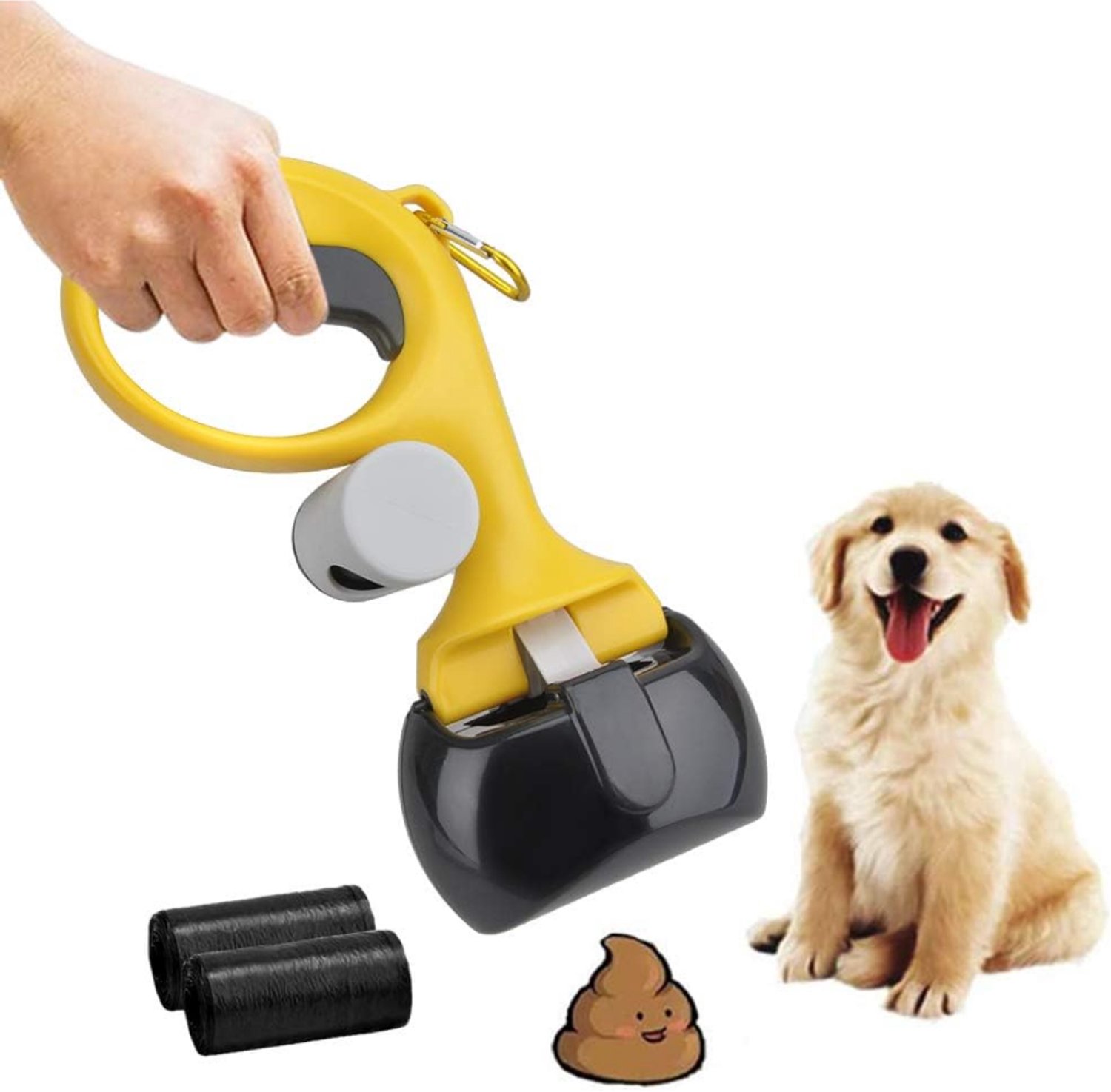 Levo® Hondenpoepschep - Honden - Hondenpoepzakjes - Geel - 28cm x 14cm x 9cm