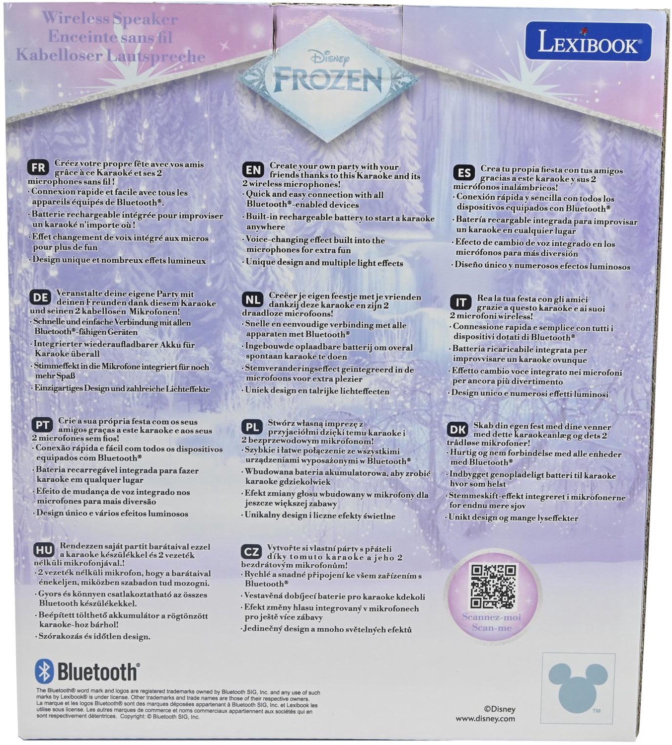 Frozen Bluetooth karaoke met 2 draadloze microfoons
