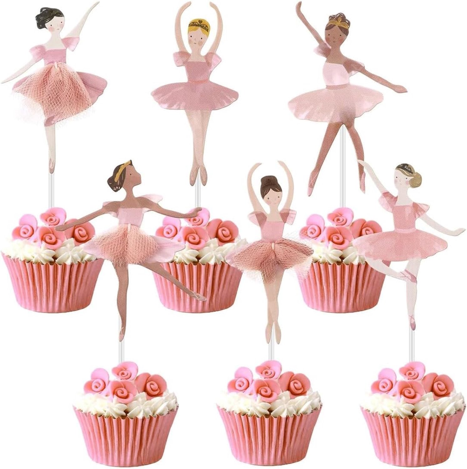 24 Tutus voor cupcakes, balletmeisjes, roze
