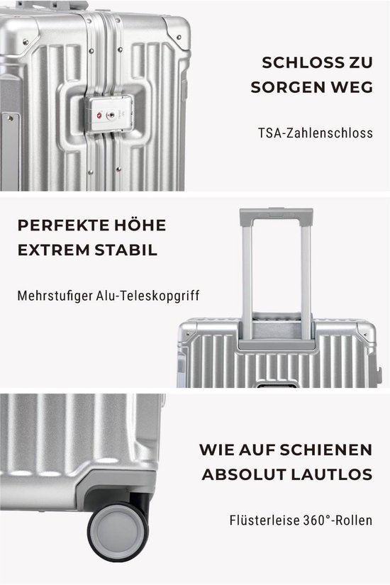 Koffer 59 cm compact, metaalachtig — afbeelding 4