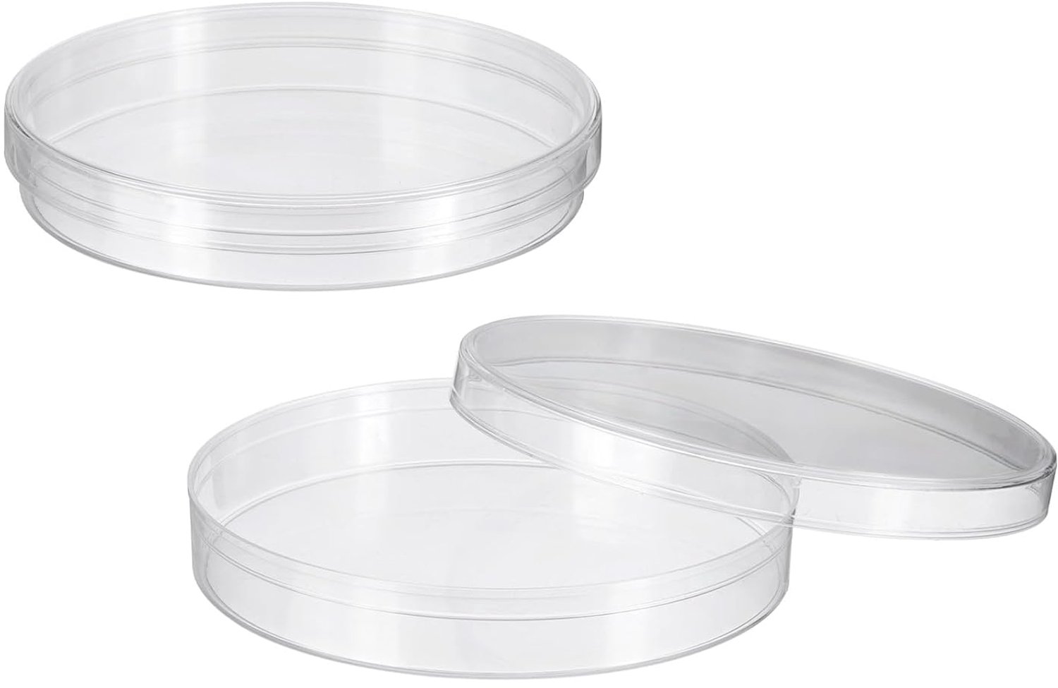 Petrischalen 100 mm - kunststof met deksel - 2 stuks - ideaal voor laboratoriumexperimenten - m-winkel