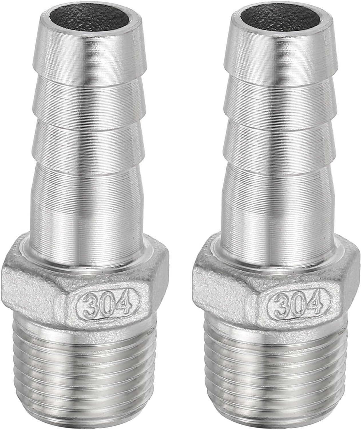 Slangmontage 1/2 inch - 304 roestvrij staal - 3/8 inch NPT-draad - voor lucht en water - 2 stuks - m-winkel
