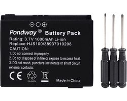 GPS batterij 1000mAh 3,7V - oplaadbare Li-ion - compatibel met Becker Map Pilot HJS100 - veilig en betrouwbaar - m-winkel
