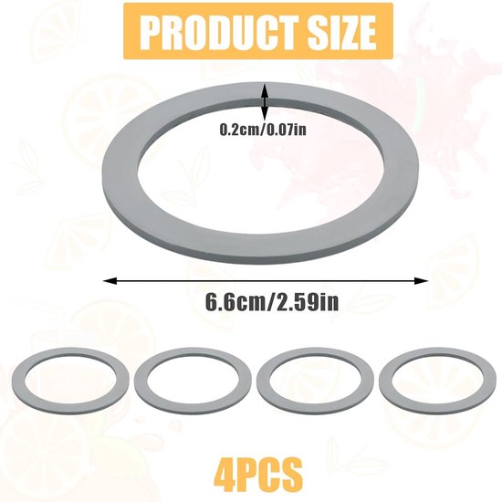 Blender Pakking 4 Stuks - Rubberen Grijze O-Ring - Vervanging voor Goede Afdichting - m-winkel — afbeelding 5
