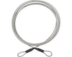 Diefstalbeveiliging met stalen kabel, roestvrij plastic omhulsel, 3 meter lang, geschikt voor tuinmeubelen en fietsen, met lussen en kabelklem