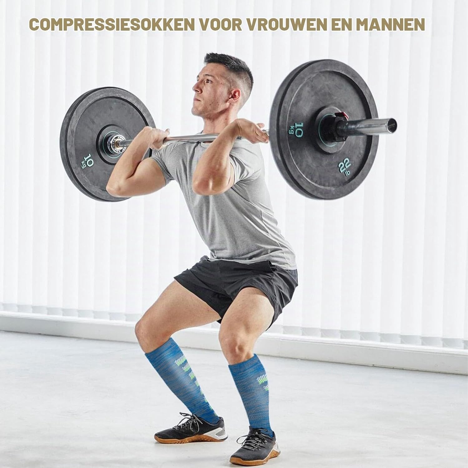 Unisex Compressiekousen voor Hardlopen, Wandelen, Reizen en Staand Werk - 6 Paar Antislip Lange Kousen
