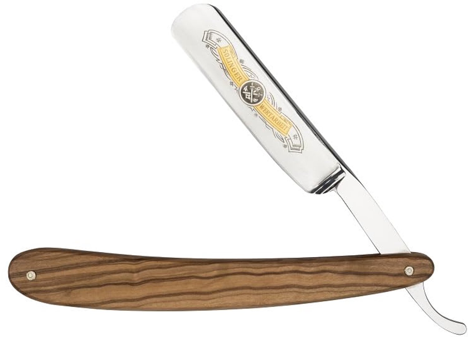 Nippes Solingen Scheermes | Olijfhout Handvat | 5/8" Zilverstaal