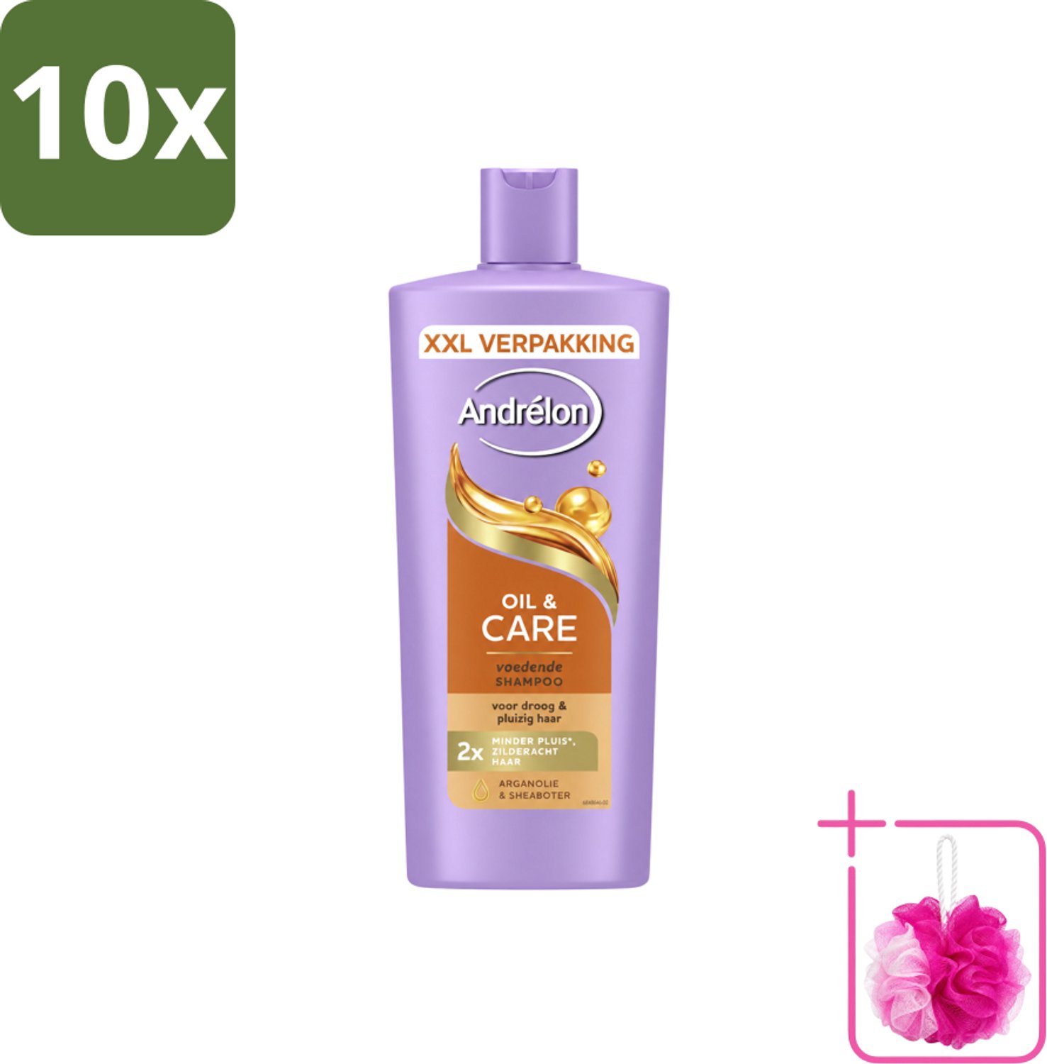 10 x Andrélon – Shampoo – Oil & Care – 685 ml - Bulkverpakking - Haar verzorging - Douchemop - Pluisvoorkomen