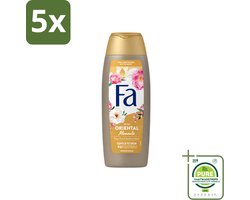 5 x Fa - Oriental Moments - Douchecrème - Woestijnroos & Sandelhout - 250 ml - Grootverpakking - Vaatwasstrips - Douchecrème - Woestijnroos - Sandelhout - Geur - Huidverzorging