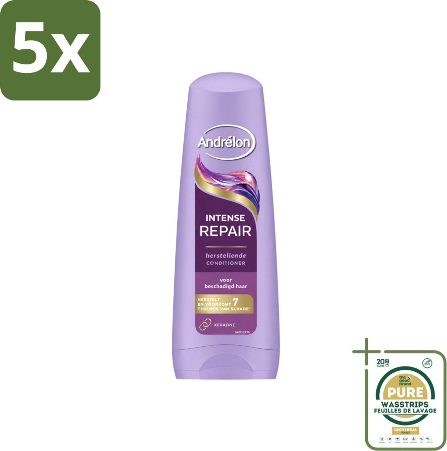 5 x Andrélon – Conditioner – Intense Repair – 200 ml - Wasstrips - Haar Herstellen - Beschadigd Haar - Keratine - Haar Bescherming - Haar Herstel