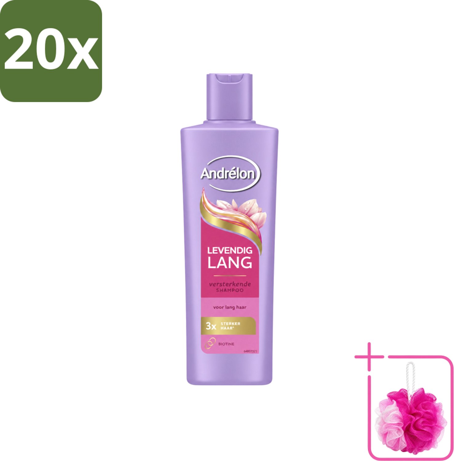 20 x Andrélon – Shampoo – Levendig Lang – 250 ml - Bulkverpakking - Lang haar verzorging - Douchemop - Haar versterken