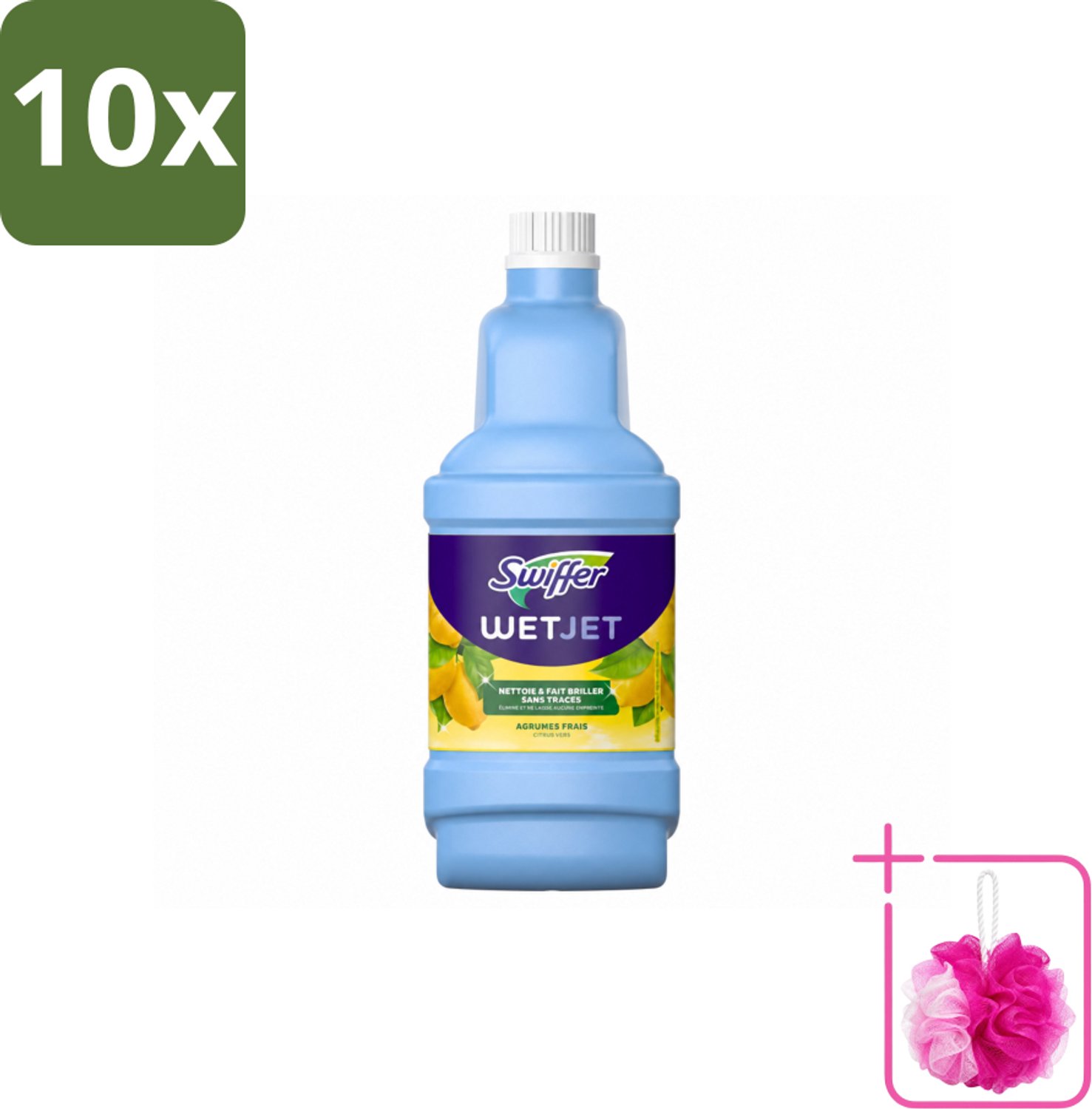 10 x Swiffer - WetJet Reinigingsmiddel – Dweilsysteem Navulling – Alles-in-één – 1,25 L - Bulkverpakking - Vloerreiniging - Douchemop - Vet en vlekken verwijderen