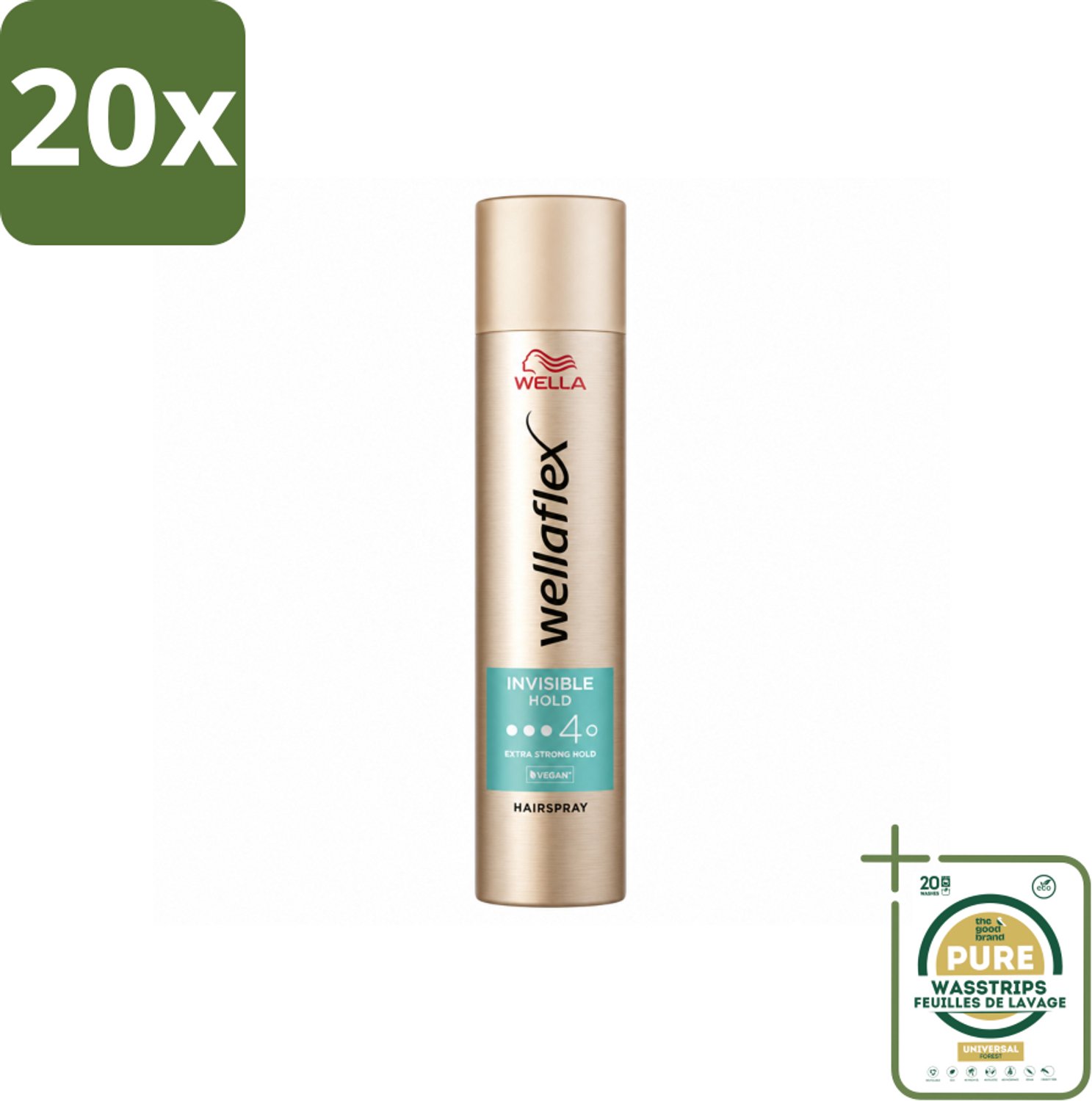 20 x Wella – Flex Invisible Hold – Haarspray Extra Strong – 250 ml - Wasstrips - Haarspray - Haartype - Haarfixatie - Haarbehandeling - Haarbescherming