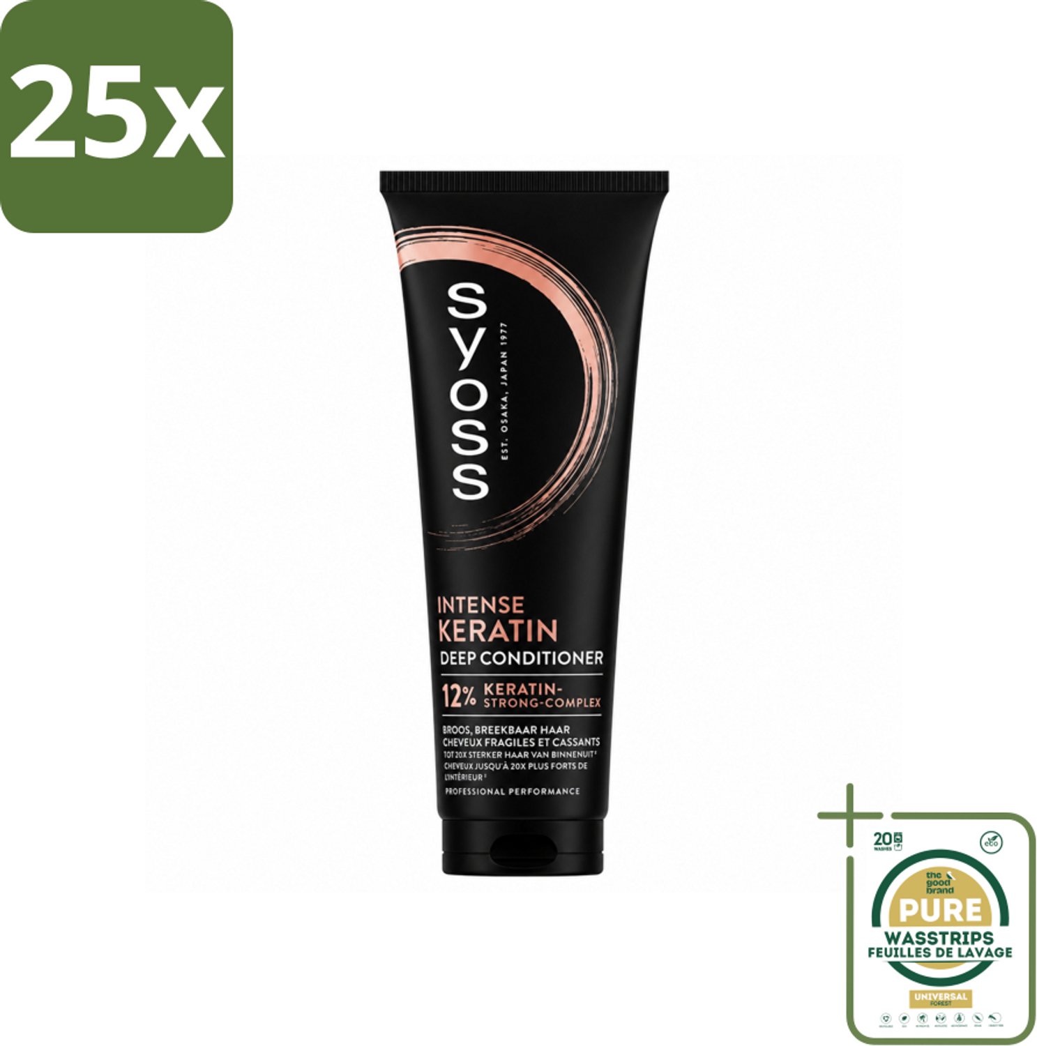 25 x Syoss - Keratin Conditioner - 250 ml - Wasstrips - Keratine Conditioner - Haarverzorging - Sterke Haar - Gezond Haar - Breekbaar Haar