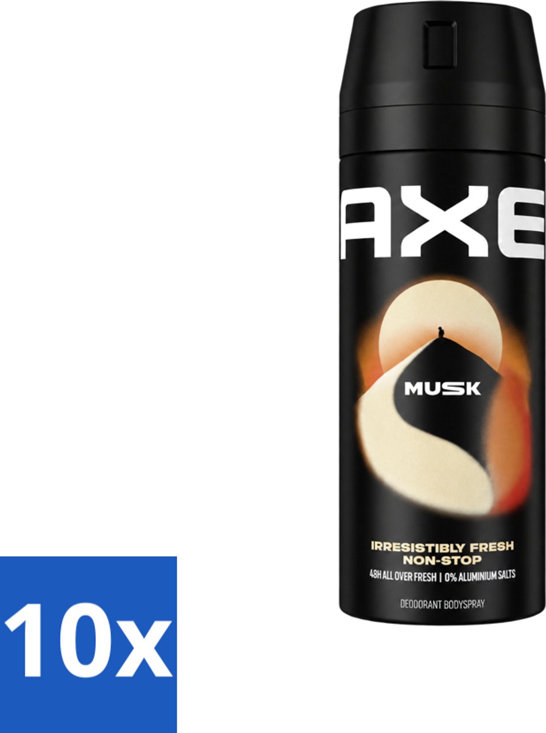 10 x Axe - Deodorant Bodyspray - 48hrs Fresh - Musk - Patchouli & Fougere - 150 ml - Voordeelverpakking - 10 stuks