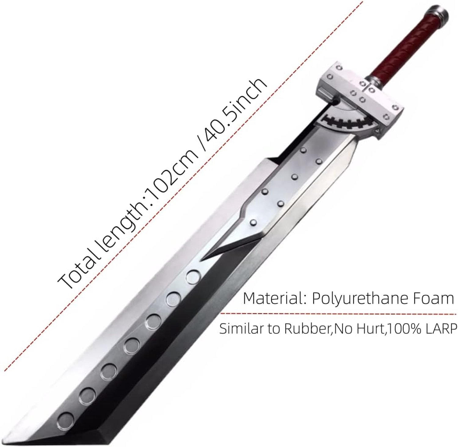 Prop Cloud Strife Buster Sword Remake Sword, Zack Fair Sword Weapon Cosplay Prop PU Foam Verjaardagscadeaus, Zack Fair