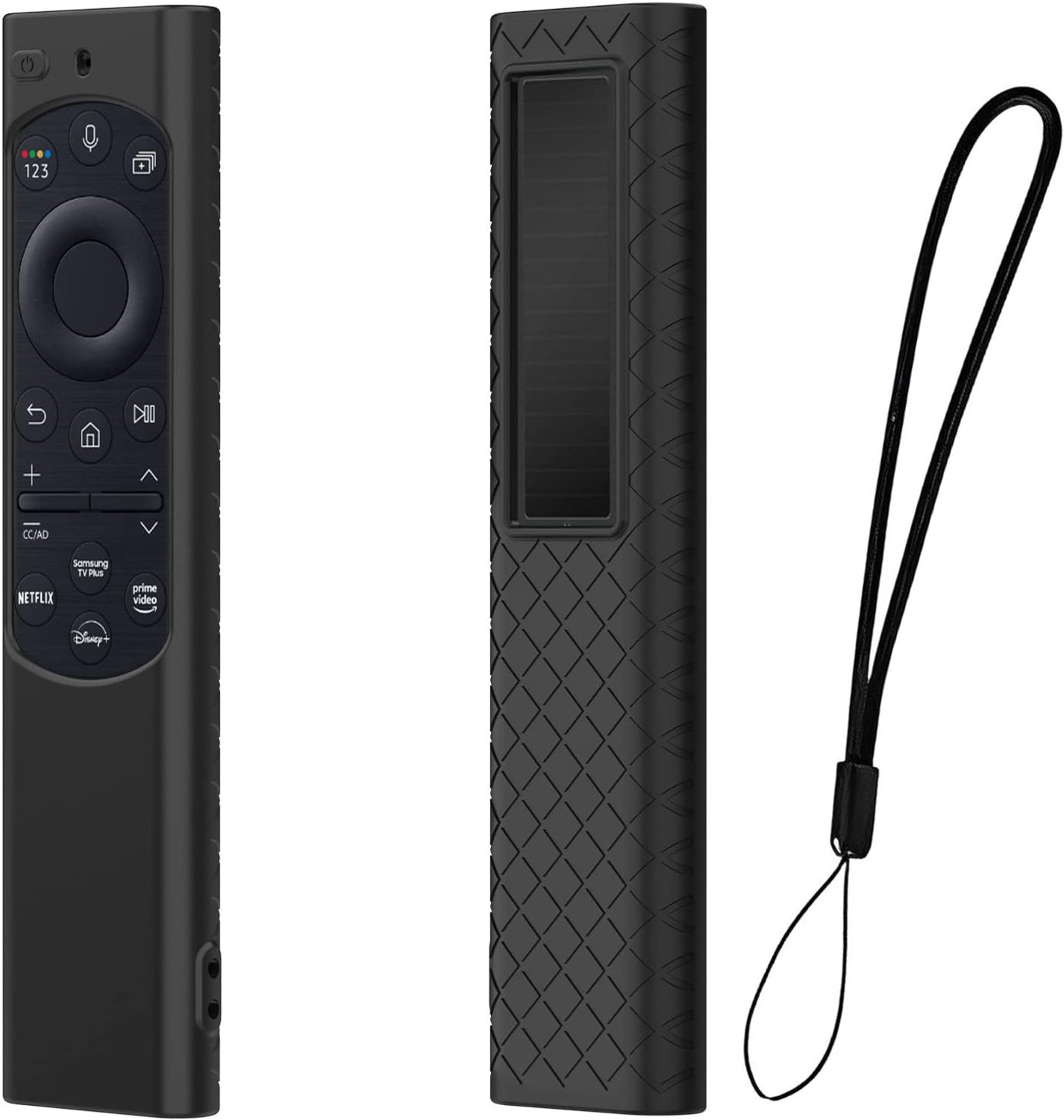 Afstandsbedieningshoes compatibel met Samsung afstandsbediening BN59-serie, SolarCell Smart TV afstandsbediening voor Samsung Remote Control 2022 (zwart)