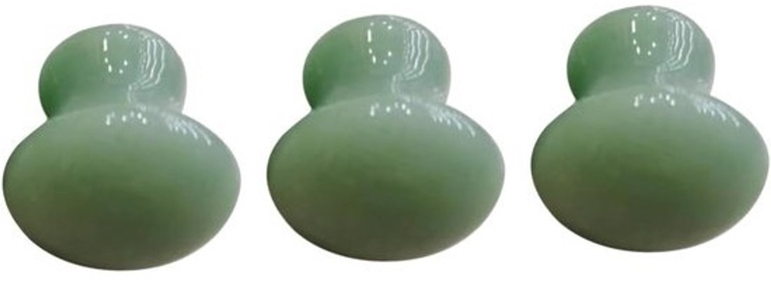 Massage steentjes - Guashabordjes - Huidverzorging - Paddenstoelvorm - 3 stuks - Groen