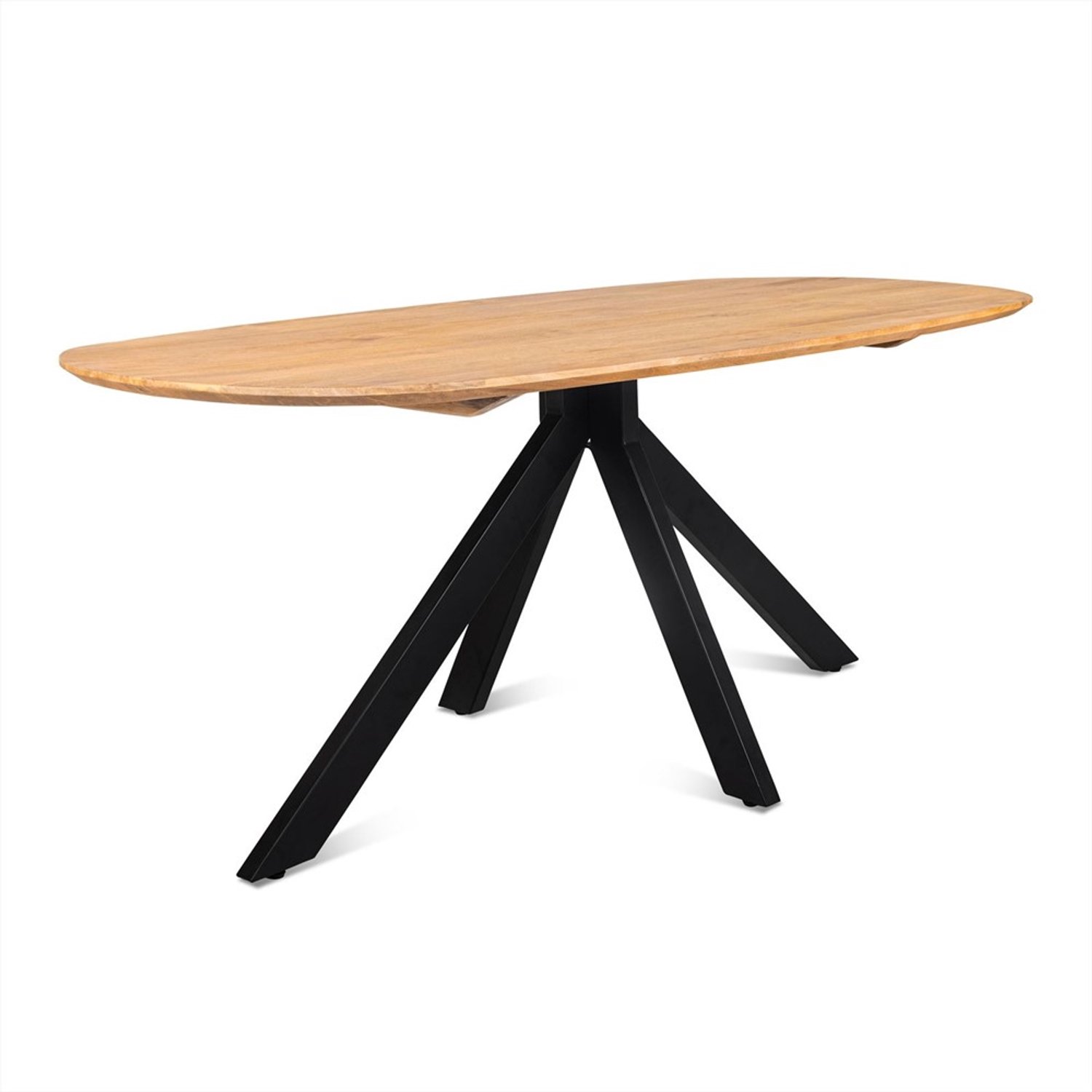 Benoa Eettafel Deens Ovaal Runa 240 2 dozen blad en onderstel apart Naturel
