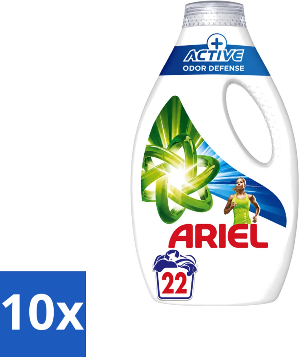 10 x Ariel – Vloeibaar Wasmiddel – Active Odor Defense – 990 ml – 22 wasbeurten - Voordeelverpakking - 10 stuks