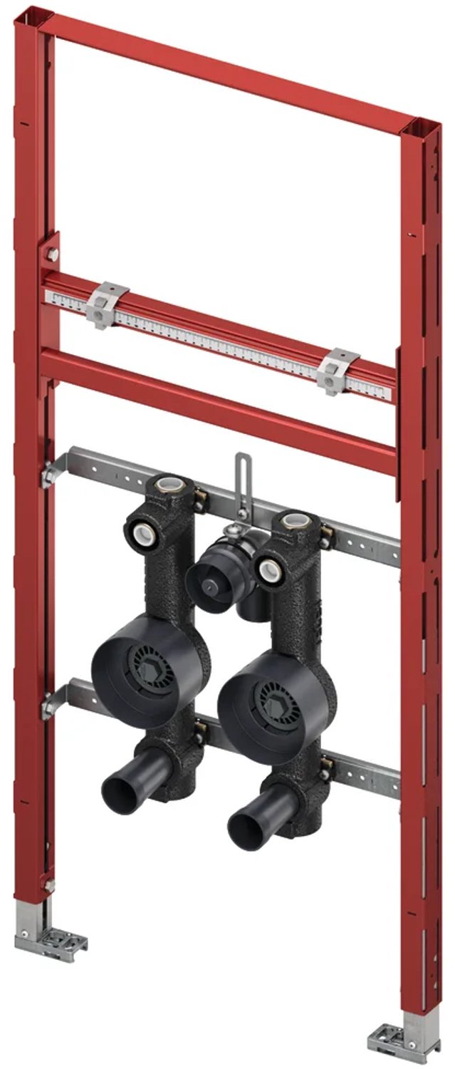 TECEprofil wastafelmodule incl. twee geïsoleerde en afsluitbare montageblokken, geschikt voor de opname van watermeter-meetkapsels met coax G 2'', bouwhoogte 1120 mm, 9310025