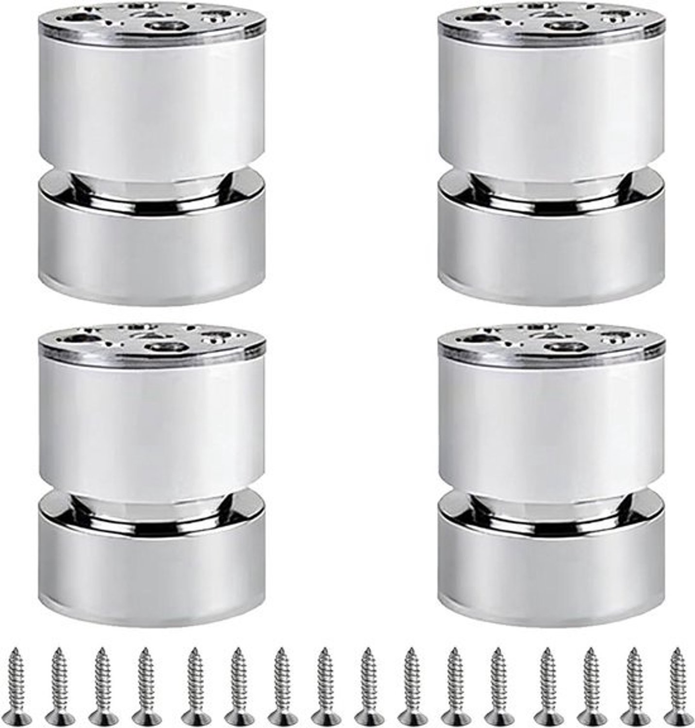 Aluminium meubelpoten - Tafel- en bankpoten - Meubels stabiliseren - In hoogte verstelbaar - 8 cm - Zilver