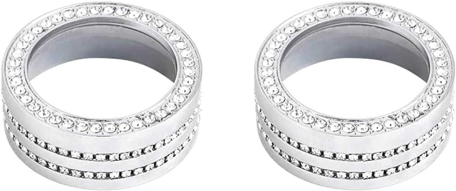 Interieur Trim Bling Accessoires geschikt voor Land Rover Discovery 4 Discovery Sport Auto Wijziging Accessoires Vrouwen Strass Crystal Decals Accessoires Center console sticker 2pcs/set ZILVER