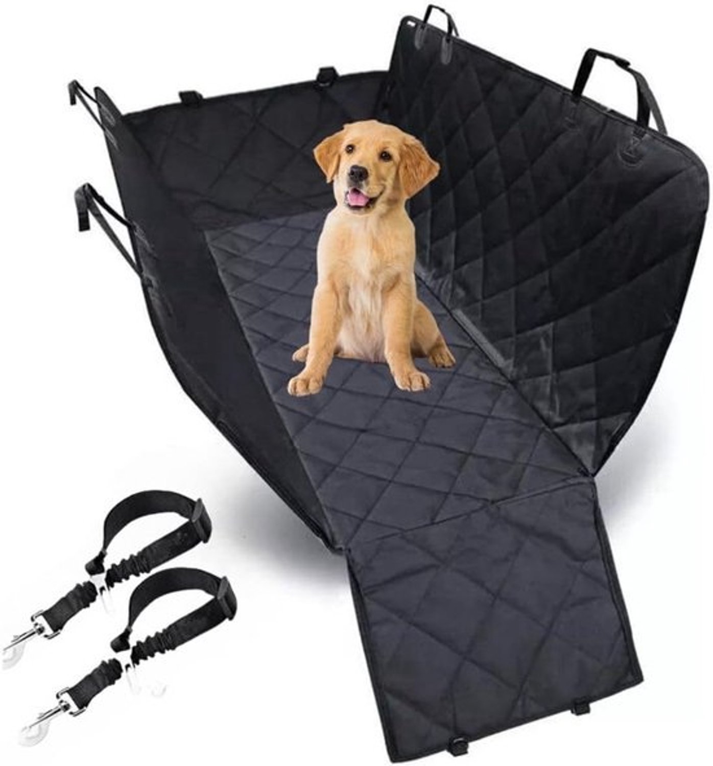 Hondendeken auto - Beschermhoes voor huisdieren - Voor vervoer - Waterdicht en antislip - 137 x 147 cm - Zwart