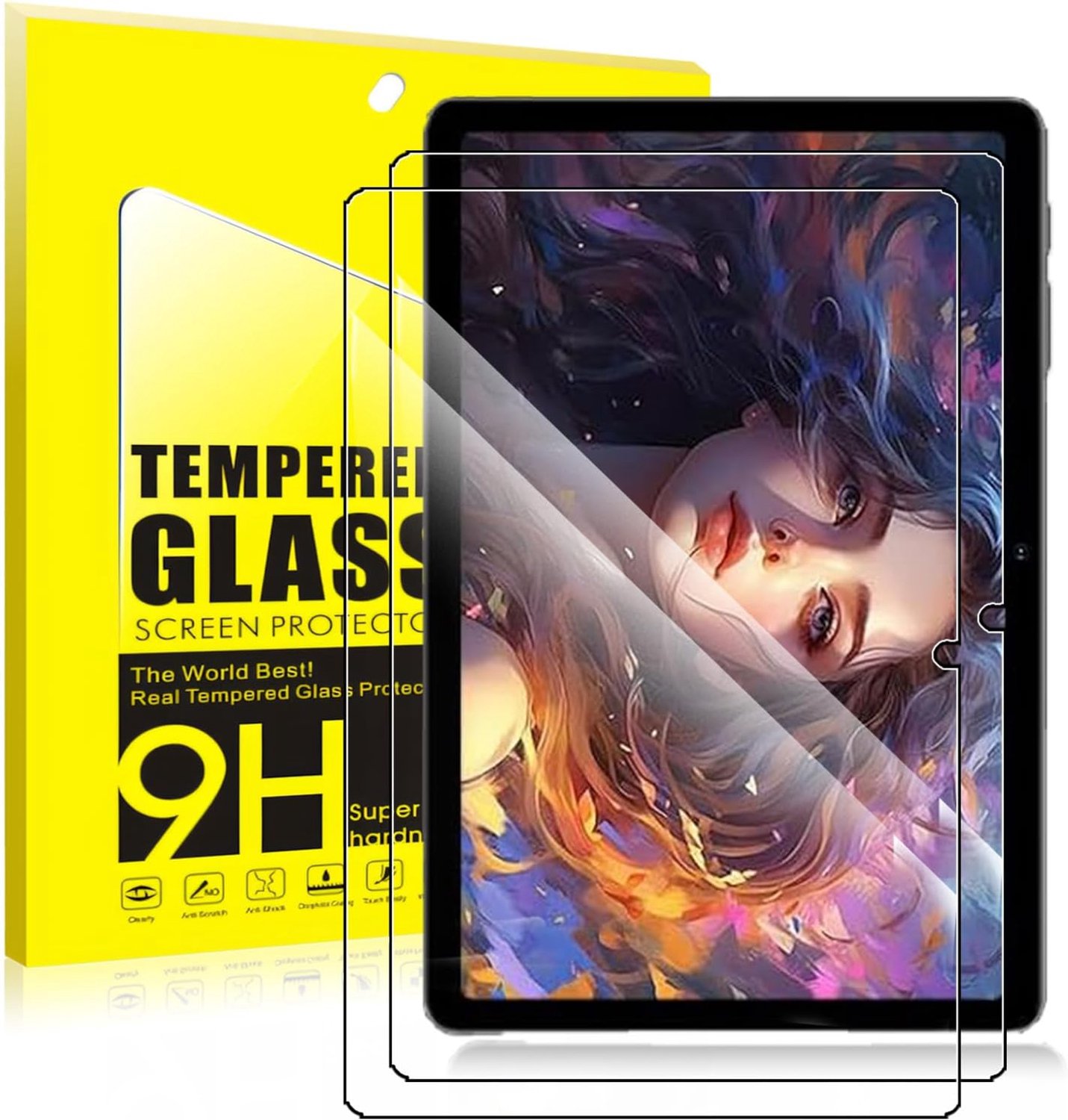 2 stuks displaybeschermfolie van gehard glas voor TUOHAITIME A30 pro 10 inch tablet, 9H hardheid, krasbestendig, vingerafdrukbestendig