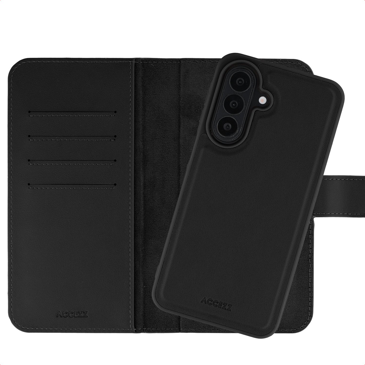 Accezz Hoesje - Geschikt voor Samsung Galaxy A27 (5G) - Edge Uitneembare Bookcase met Magnetische Ring - Zwart