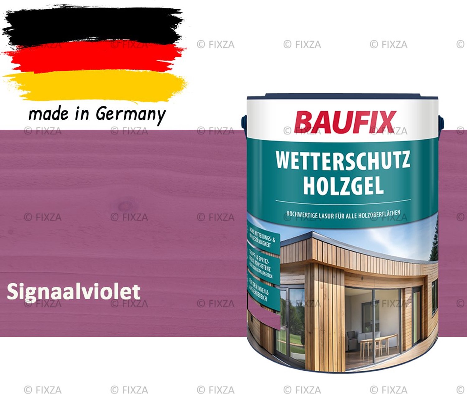 BAUFIX Buitenbeits – Signaalviolet – Zijdeglans – 5 Liter – Voor Schutting, Tuinhuis & Blokhut – UV- & Weerbestendig