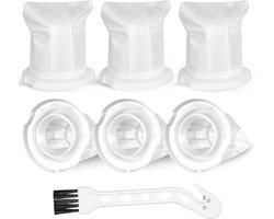 Filters voor Vorwerk Kobold VC 100 - 6 stuks met reinigingsborstel, vervangingsfilters voor handstofzuiger en vuilfilter