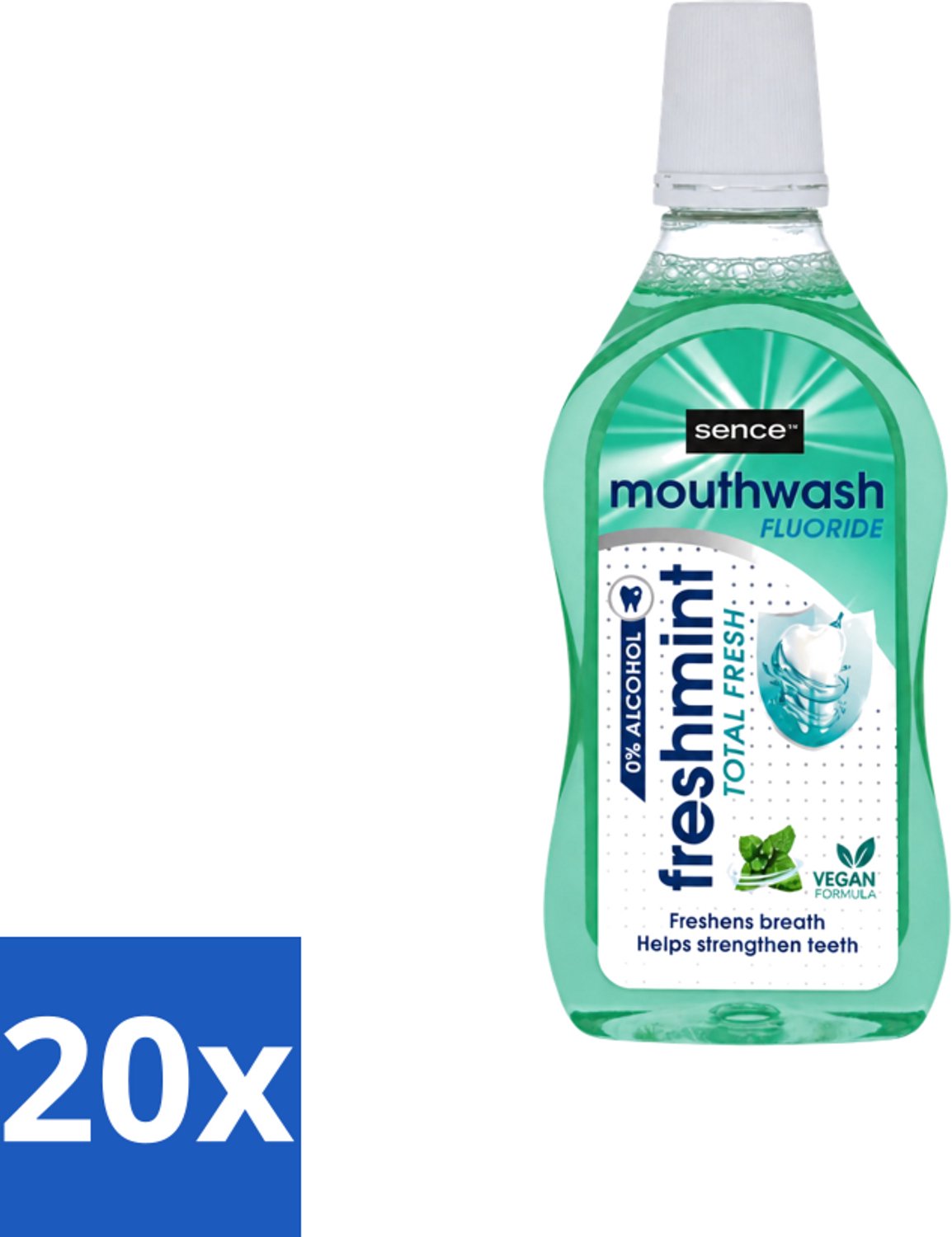 20 x Sence - Fresh Freshmint - Mondwater - Fris & Muntig - 500 ml - Voordeelverpakking - 20 stuks
