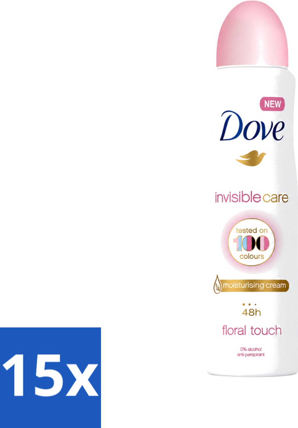 15 x Dove - Deodorant - Spray Invisible Care - Onzichtbare bescherming - 250 ml - Voordeelverpakking - 15 stuks
