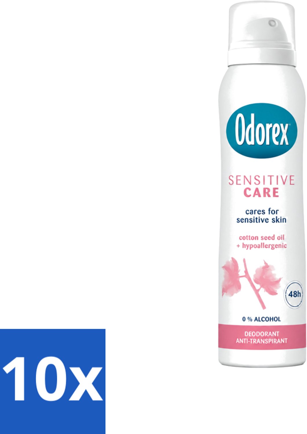 10 x Odorex - Deo Spray - Sensitive Care - Zacht voor de Huid - 150 ml - Voordeelverpakking - 10 stuks