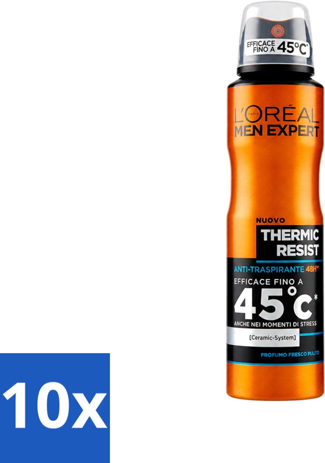 10 x L'Oréal Men Expert Deo Spray - Deodorant - Thermic Resist - 150 ml - Voordeelverpakking - 10 stuks