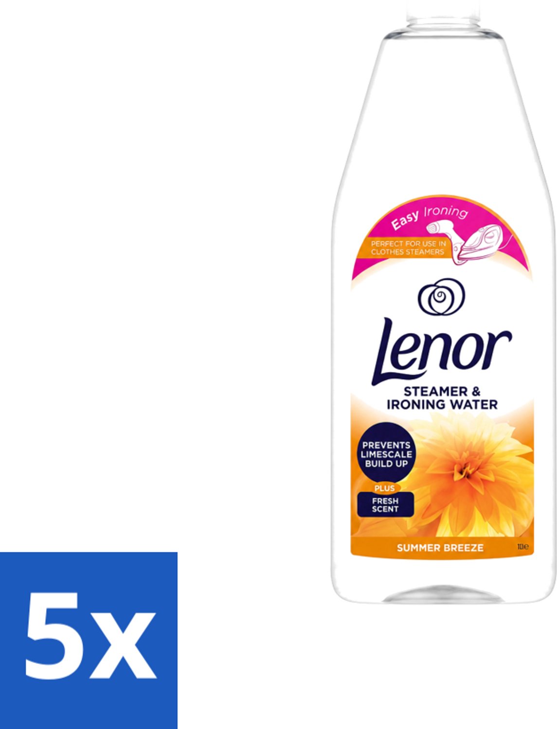 5 x Lenor - Strijkwater - Summer Breeze - Textielverfrisser - 1000 ml - Voordeelverpakking - 5 stuks
