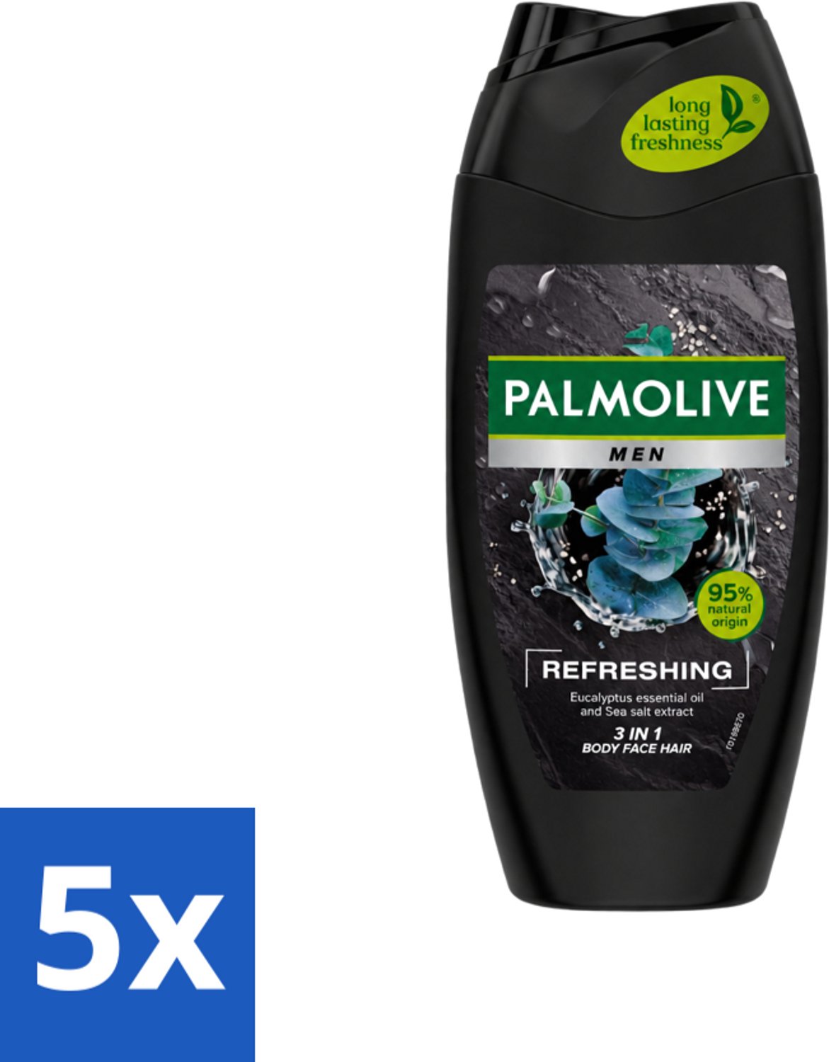 5 x Palmolive Men - 3in1 Douchegel - Refreshing - Fris & Verzorgend - 250 ml - Voordeelverpakking - 5 stuks