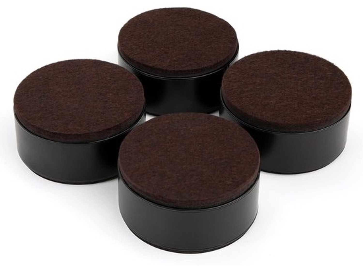 Meubelverhogers - Meubelpootjes - Extra ruimte onder meubels - Zelfklevend staal - Hoogte 3cm - Zwart