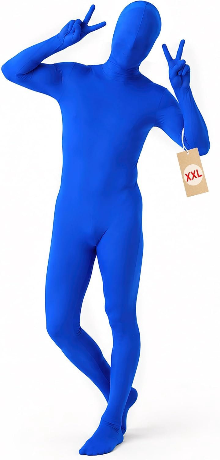 Onesie voor dames en heren, uniseks, Greenscreen, tweede huid, Halloween, carnaval, cosplay