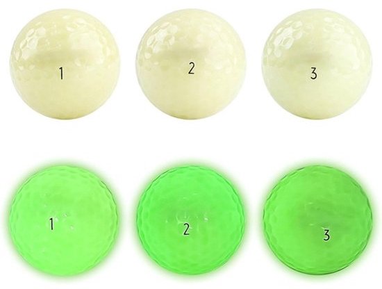 Glow-golfballen - Golfballen voor in het donker - Golfen bij weinig licht - Dubbele fluorescentie - 6 stuks - Fluorescerend — afbeelding 3