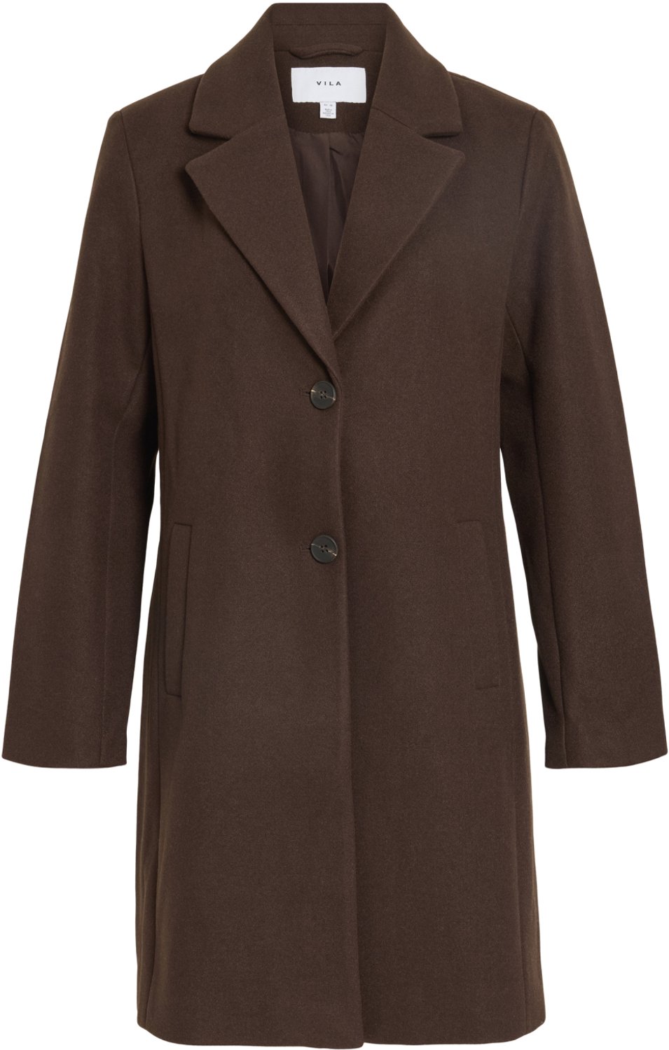 Vila Jas Viclaudia Button Coat - Noos 14094900 Coffee Bean Dames Maat - 44