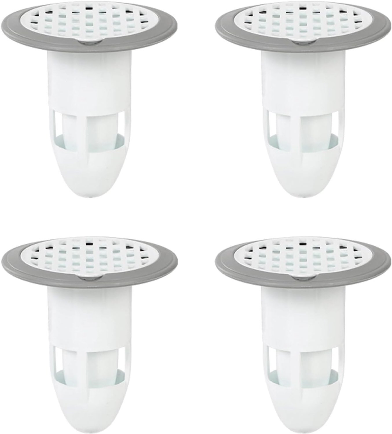 Set van 4 Universele Silicone Afvoerdeodoranten voor Badkamer, Keuken en Toilet - Anti-geur en Anti-verstopping Afvoerfilters in Grijs