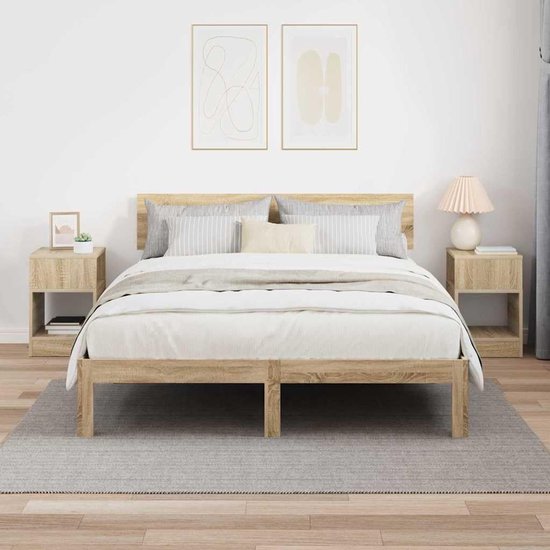 Bijzettafel set van 2 houtmateriaal Sonoma eiken 30,5x30x45 cm — afbeelding 4