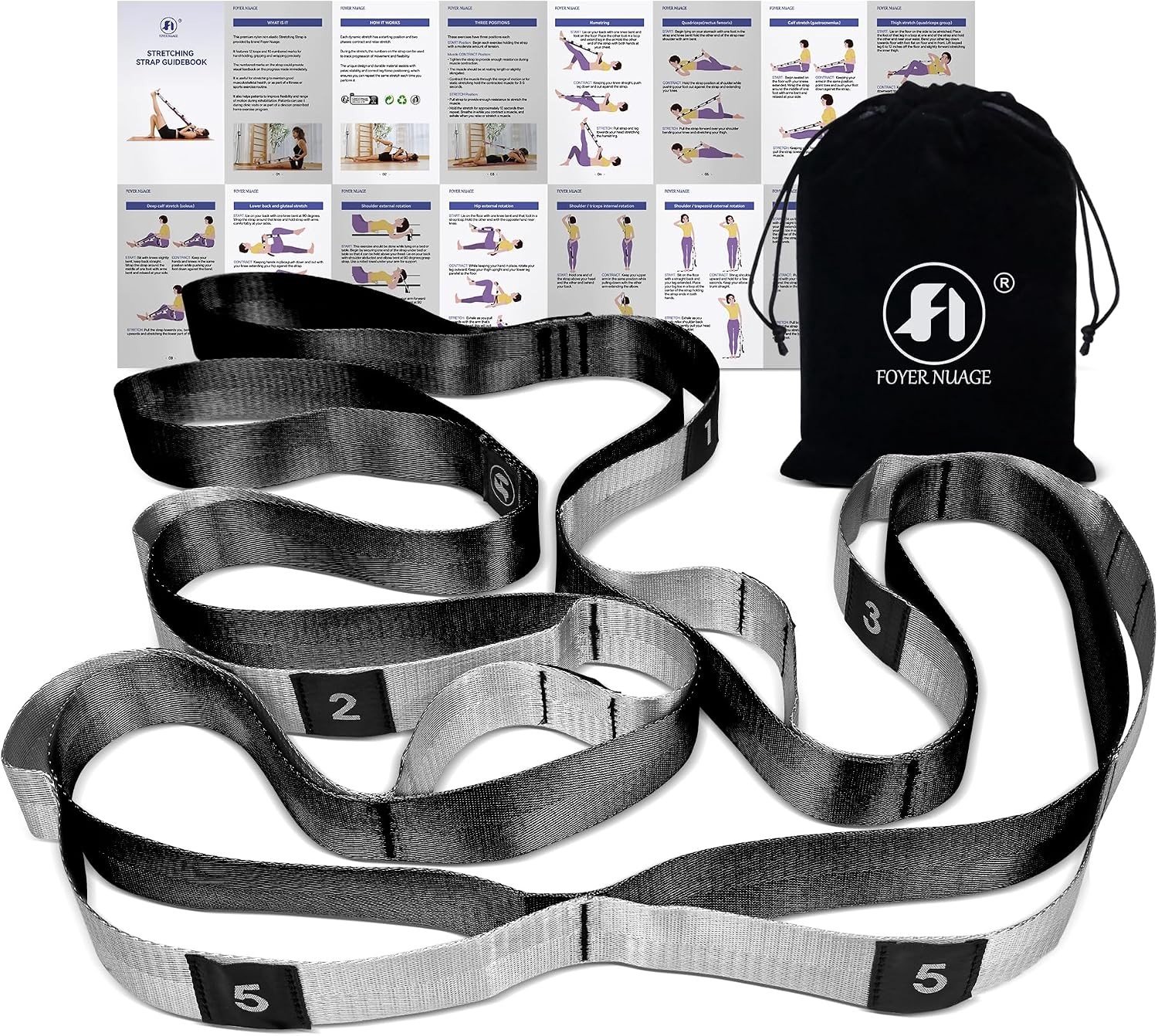 Oefen met Stretch Bands voor Fysiotherapie, Yoga, Pilates en Dans - 3.8 cm x 2.44 m, Ideaal voor Krachttraining en Flexibiliteit