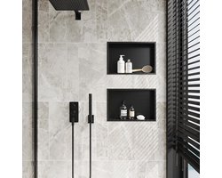 AquaVik Inbouwnis Inbygg 30x60x10 cm Mat Zwart