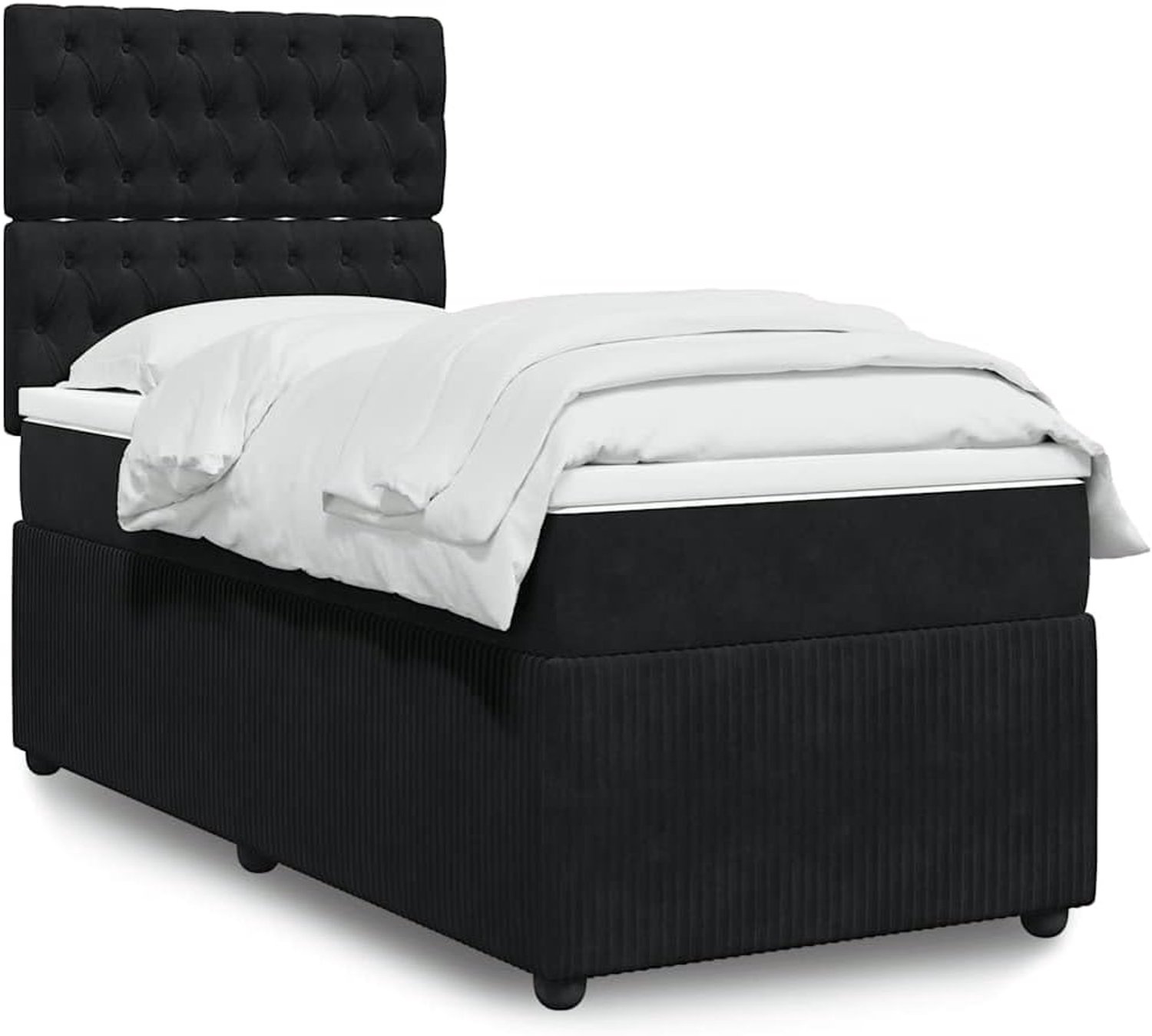 Boxspringbed met pocketveringmatras standaardmodel zwart 80x200 cm