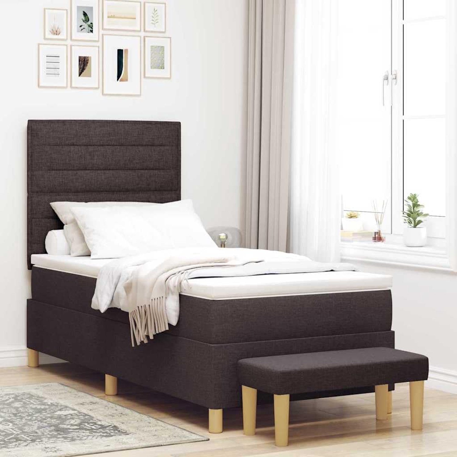 Matrasbedframe Modern Donkerbruin 100 x 200 cm