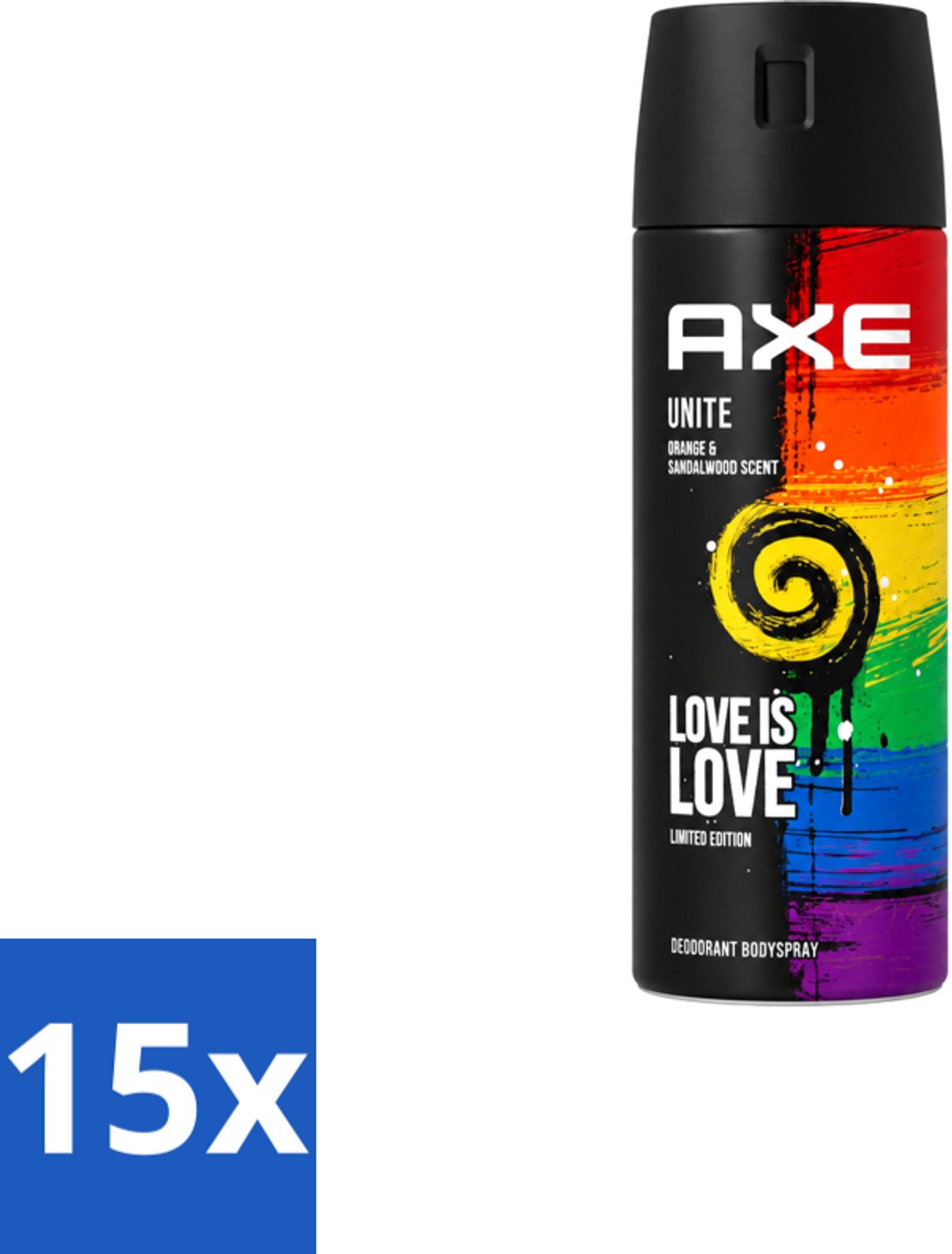 15 x Axe – Deodorant Spray – Unite – 150 ml - Voordeelverpakking - 15 stuks